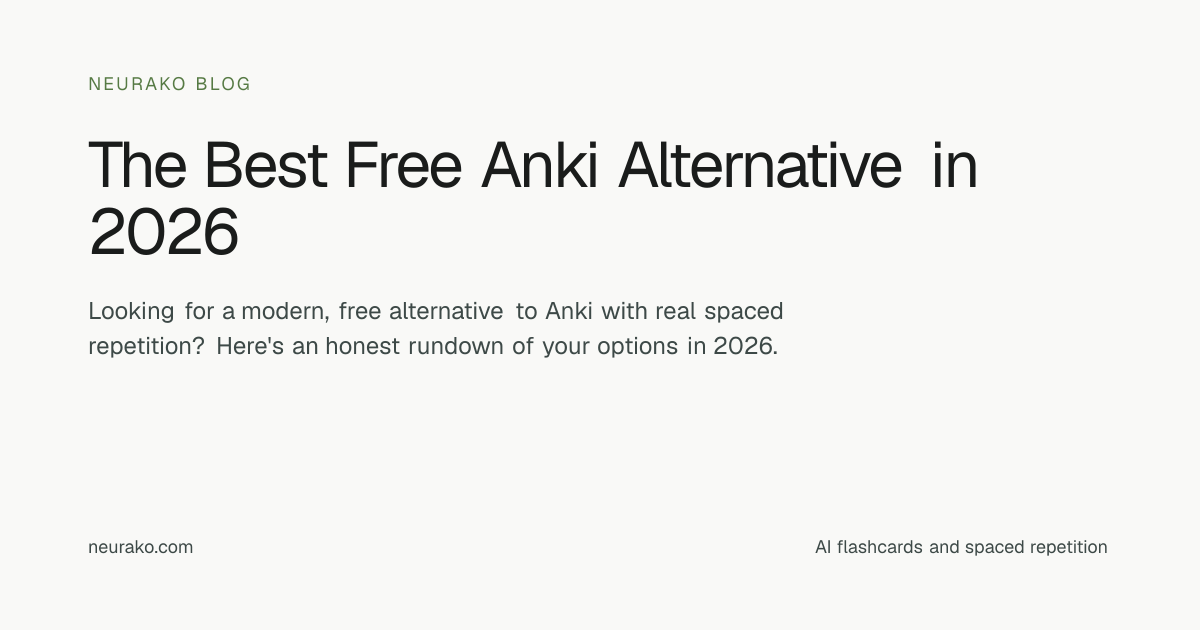 The Best Free Anki Alternative in 2026 | Neurako