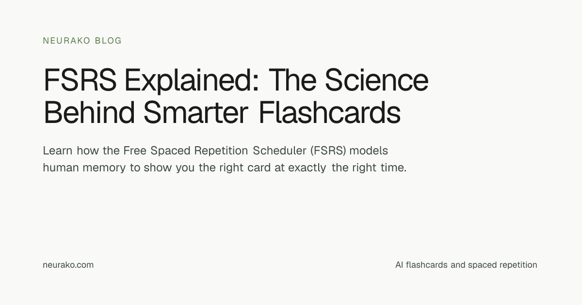 FSRS Explained: The Science Behind Smarter Flashcards | Neurako