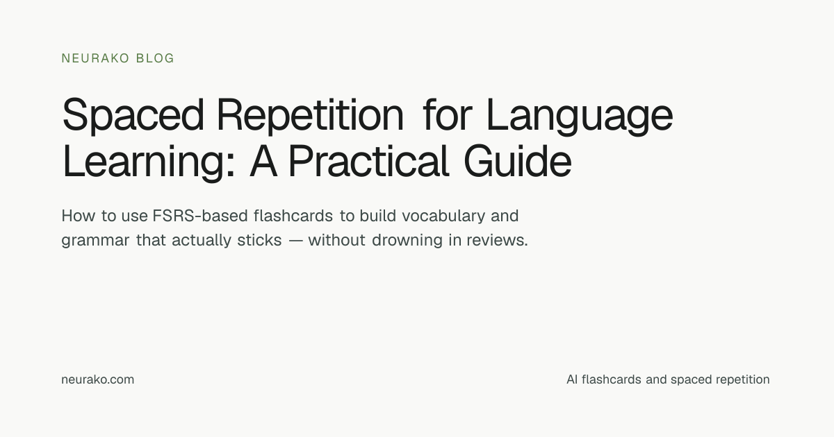 Spaced Repetition for Language Learning: A Practical Guide | Neurako